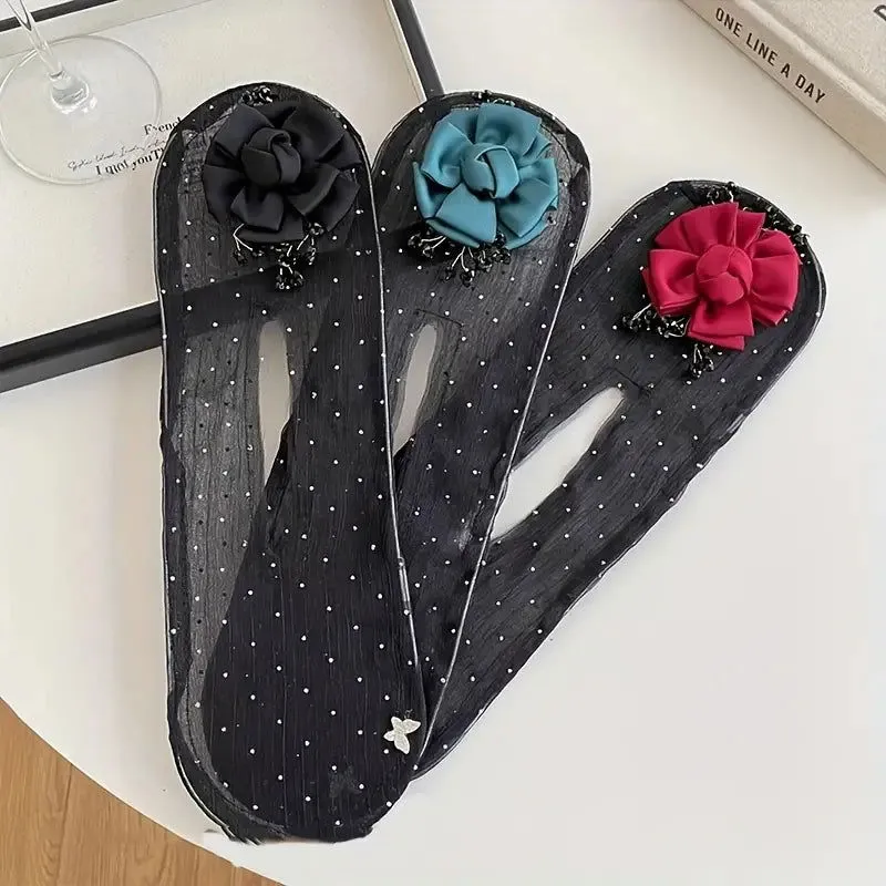 ( গ্রীন কালার ) Green Rose Invisible Hair Coiler Lazy People Hairpin Fabric Hair Accessories Hair Clips for Women