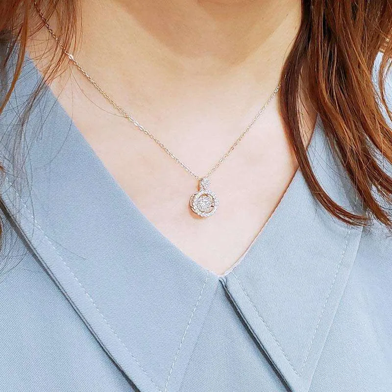 1 Carat Moissanite Diamond Dancing Stone Necklace 925 Sterling Silver MXFN8137