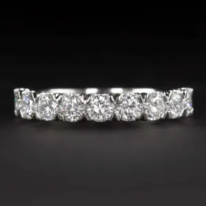 1.19ct IDEAL CUT DIAMOND HALF ETERNITY RING WEDDING BAND WHITE GOLD 1ct