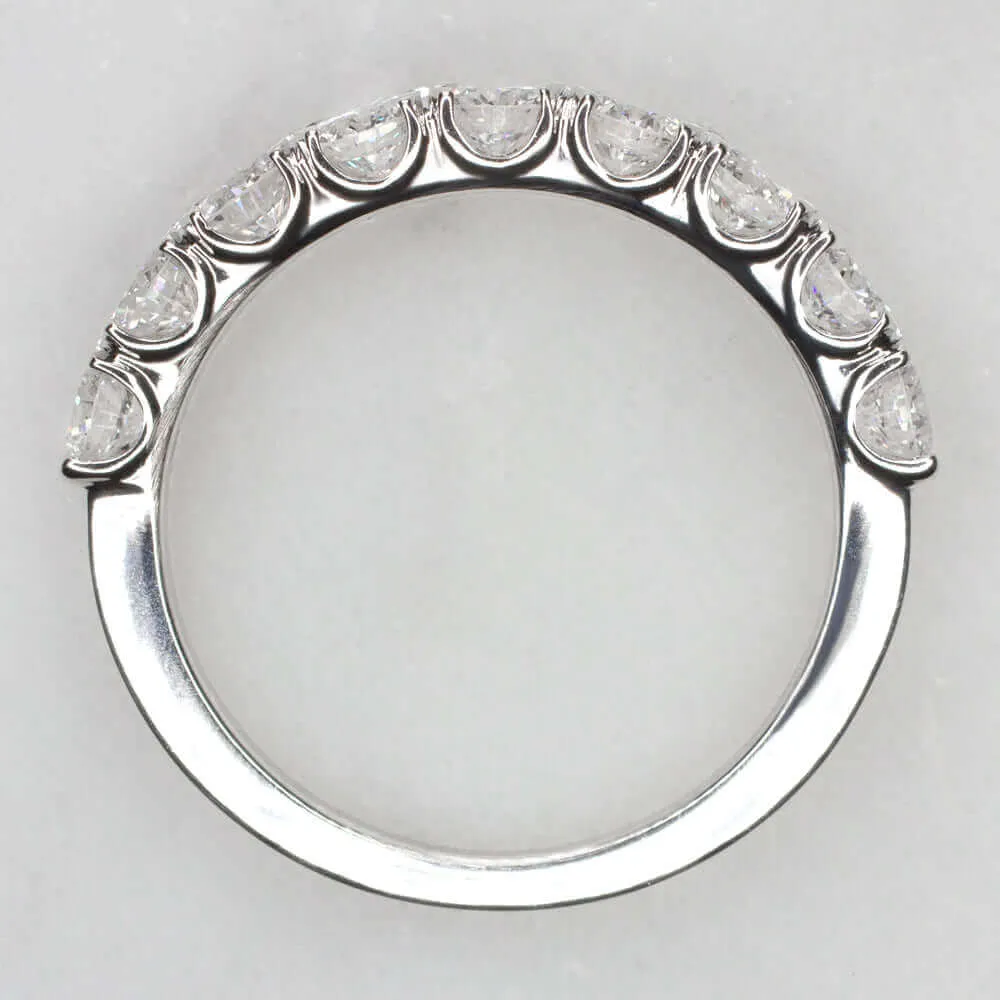 1.19ct IDEAL CUT DIAMOND HALF ETERNITY RING WEDDING BAND WHITE GOLD 1ct