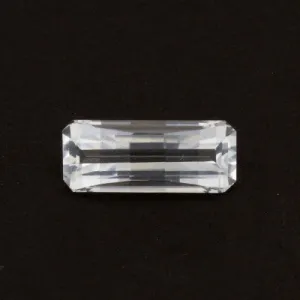 12x5mm White Topaz Opposed Bar Emerald Cut