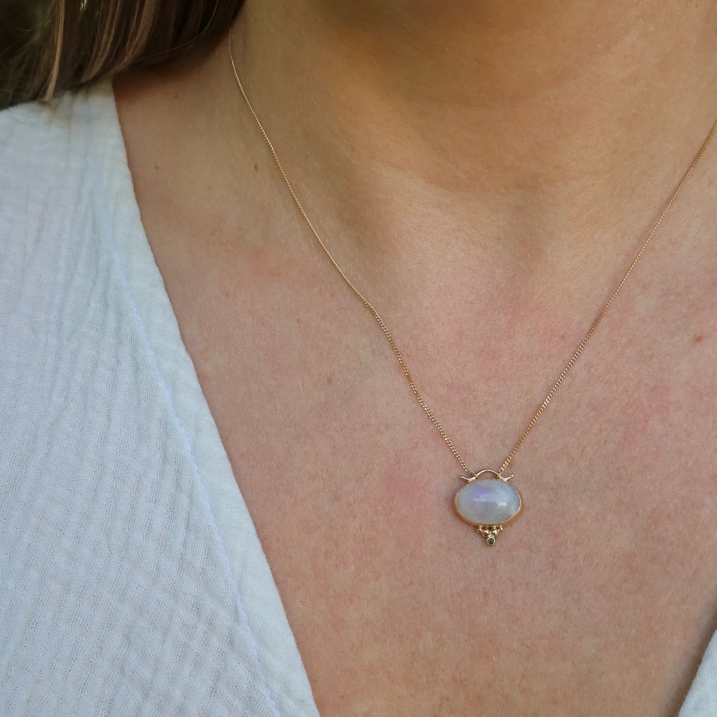 14k Moonstone Nile Necklace