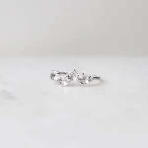 14k White Gold Round White Topaz Ring
