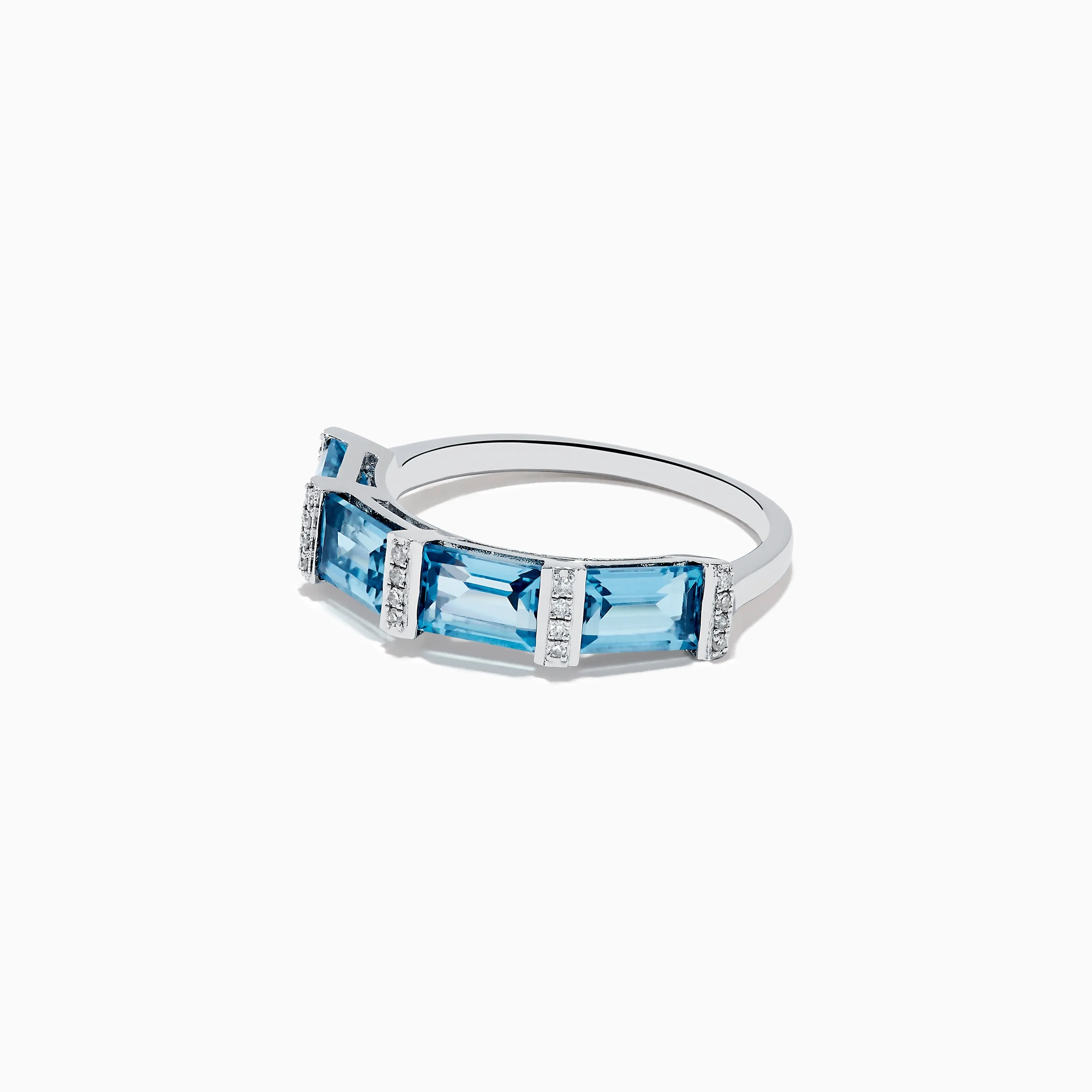 14K Yellow Gold Blue Topaz and Diamond Ring