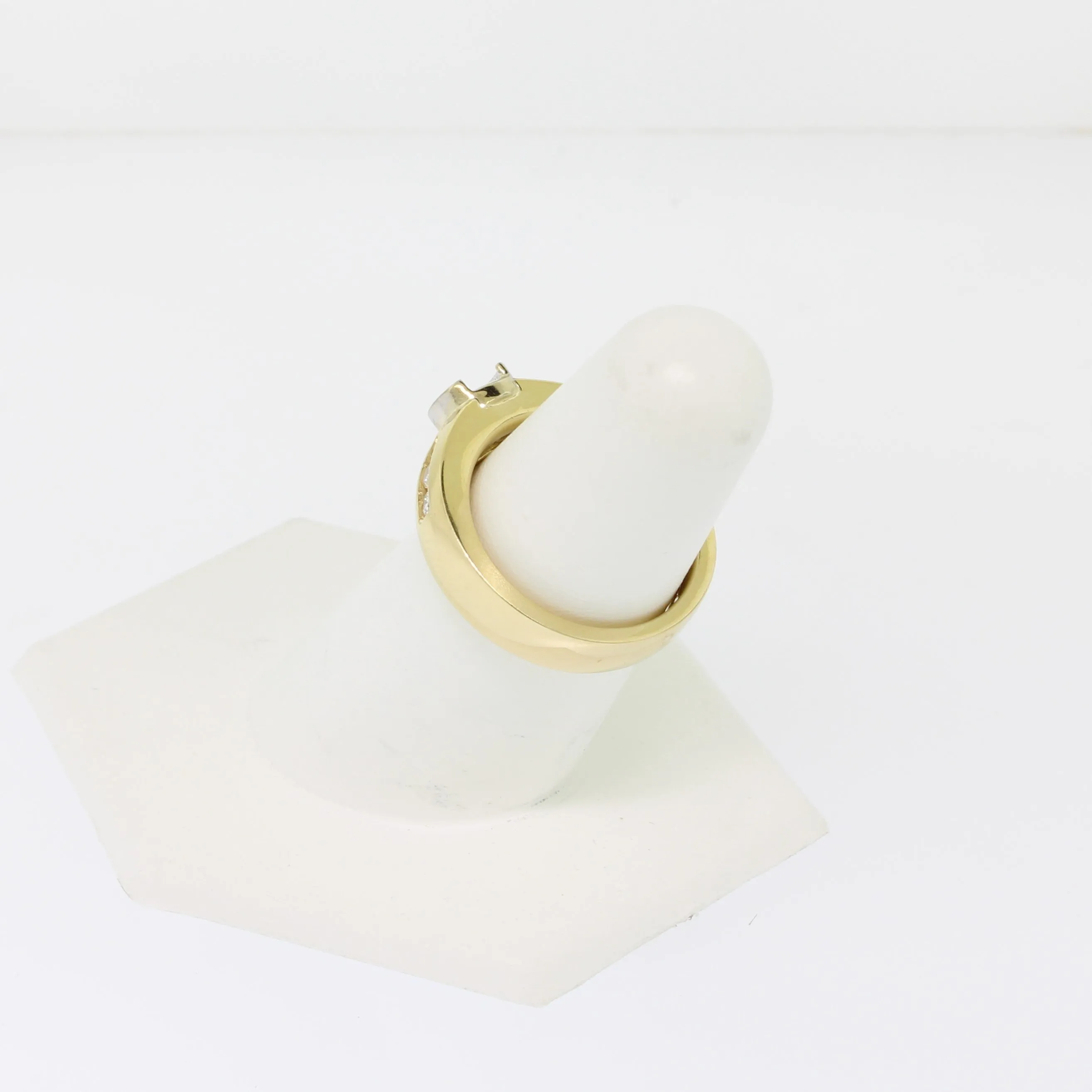 14K Yellow Gold Diamond Semi Mounting with Semi Bezel (Sale Jewelry)