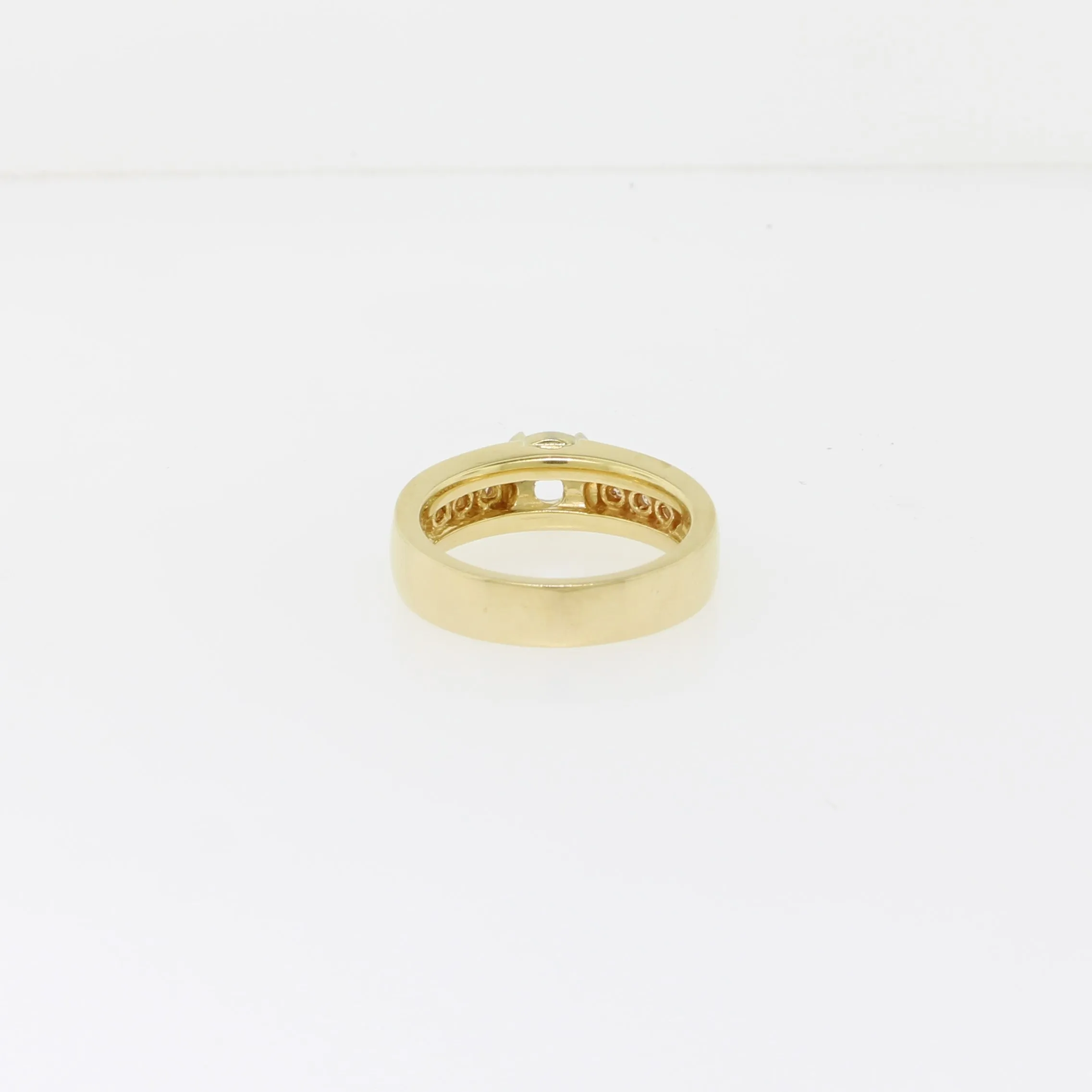 14K Yellow Gold Diamond Semi Mounting with Semi Bezel (Sale Jewelry)