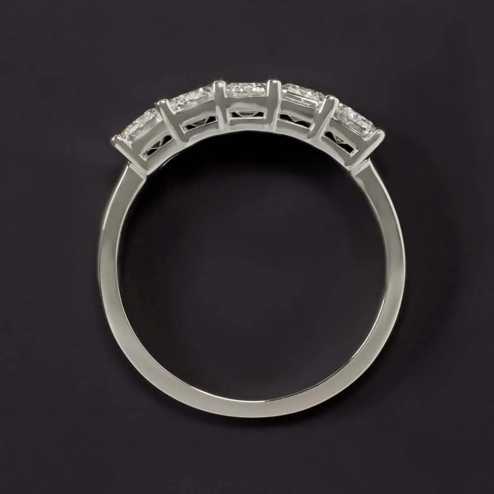 2 CARAT EMERALD CUT NATURAL DIAMOND WEDDING BAND RING WHITE GOLD BAGUETTE 2ct