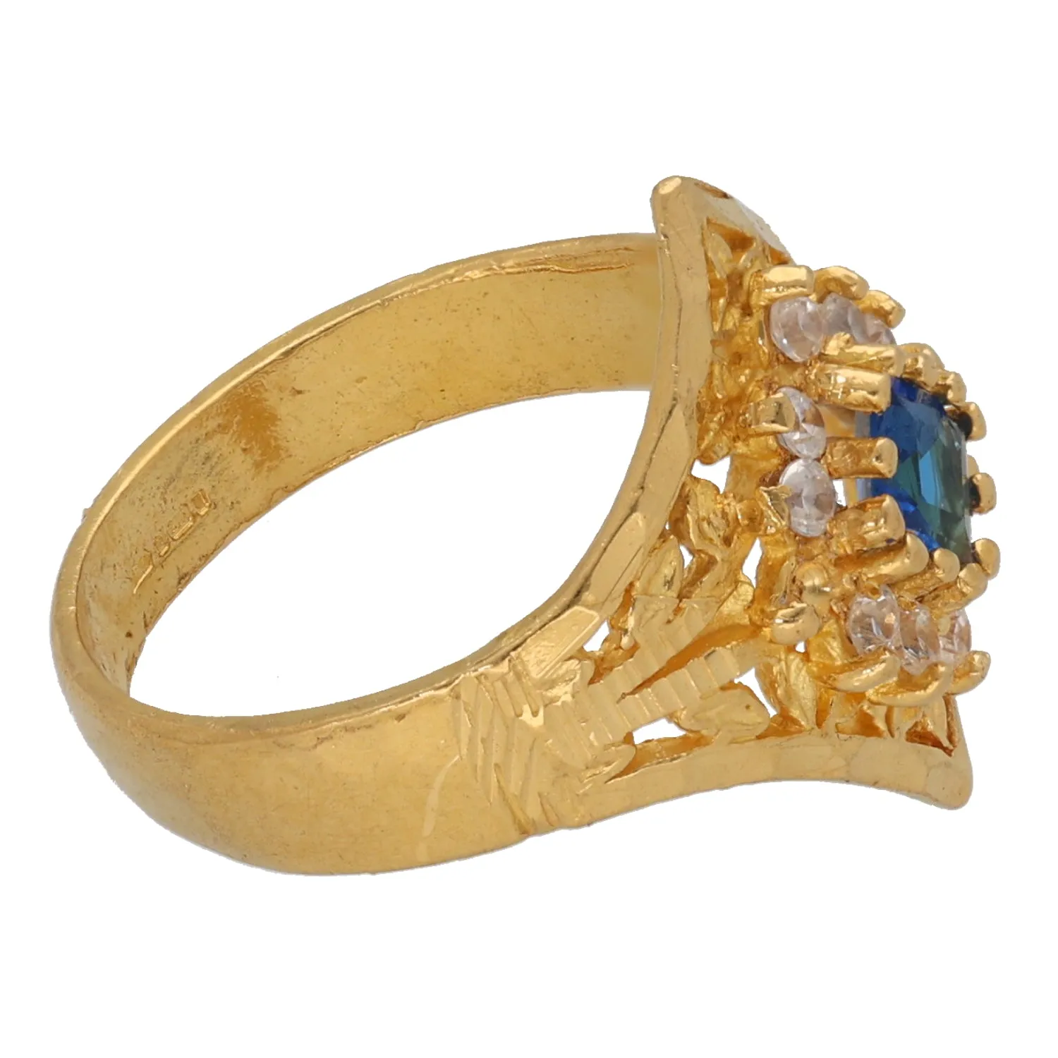 22ct Gold Imitation Gems Dress/Cocktail Ring Size N