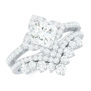 2.50 CT Cubic Zirconia Statement Wedding Ring Set in Gold