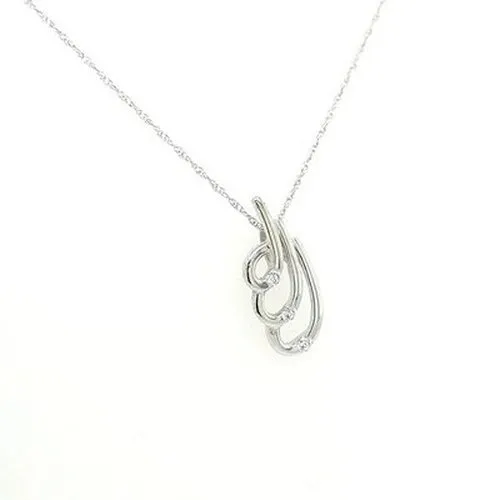 9ct White Gold Triple Loop Pendant