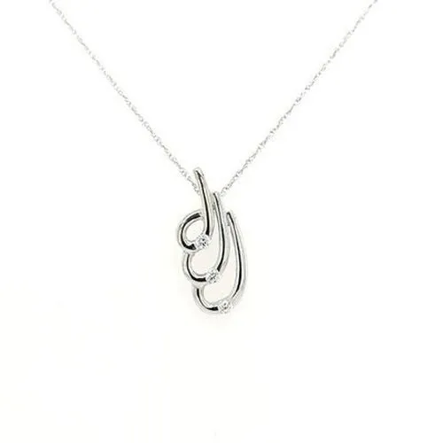 9ct White Gold Triple Loop Pendant