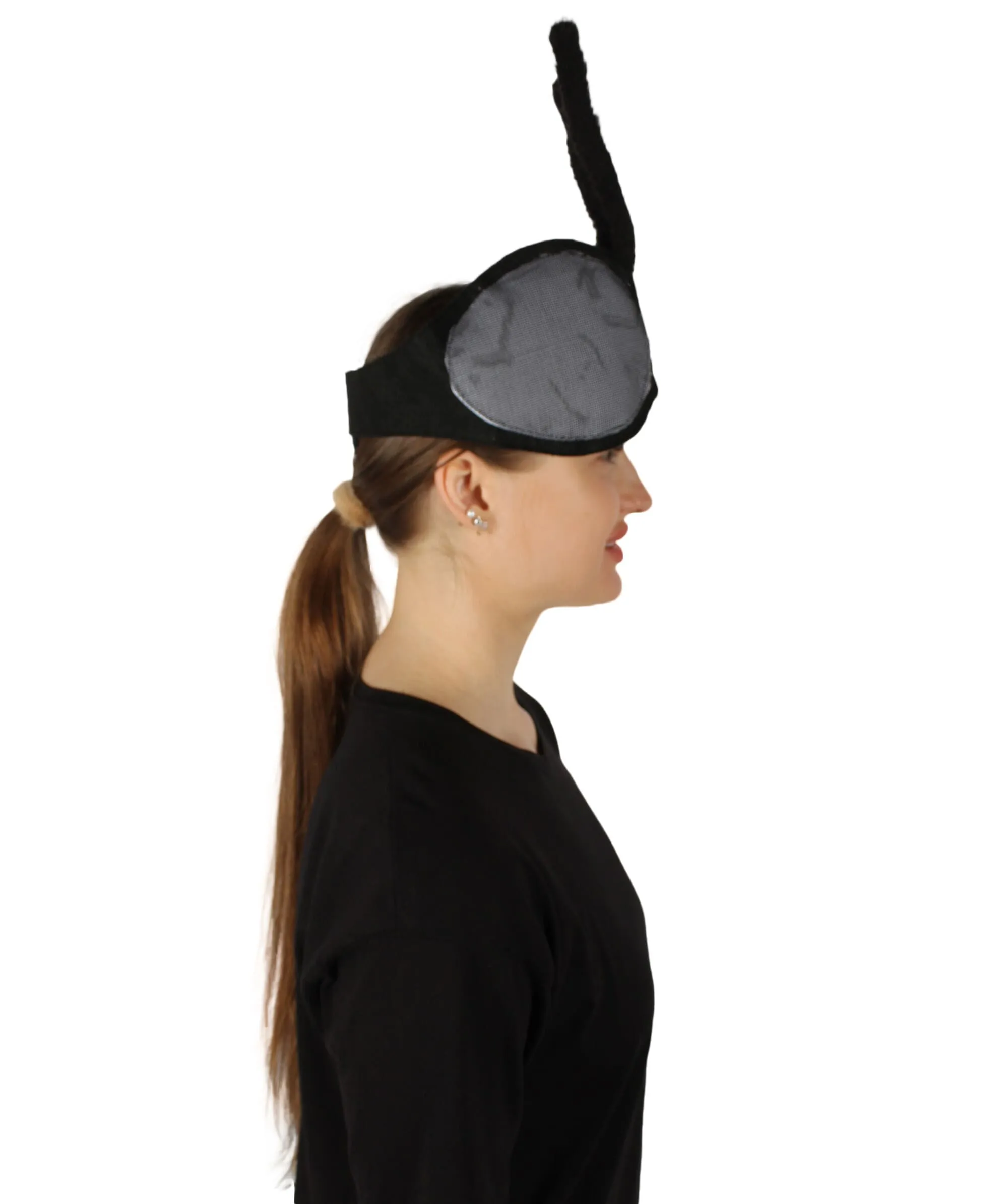Adult Unisex Bee Eyes Plush Headband with Bendable Faux Fur Antennae |  Perfect for Halloween | Soft Synthetic Fabric