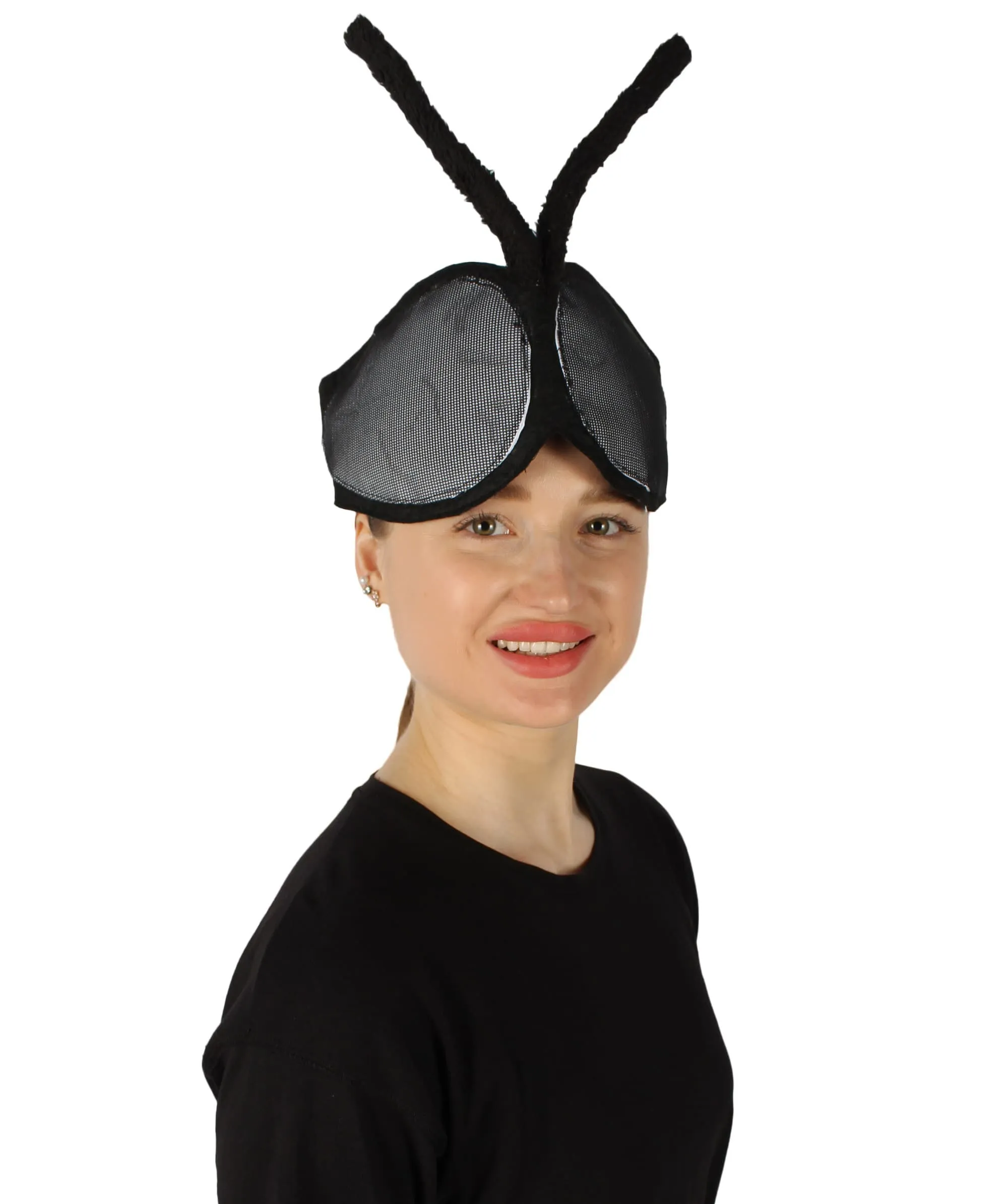 Adult Unisex Bee Eyes Plush Headband with Bendable Faux Fur Antennae |  Perfect for Halloween | Soft Synthetic Fabric