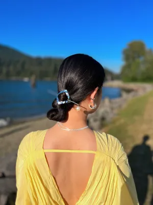 Alloy Round Stick Bun Curved Hairpin Holder