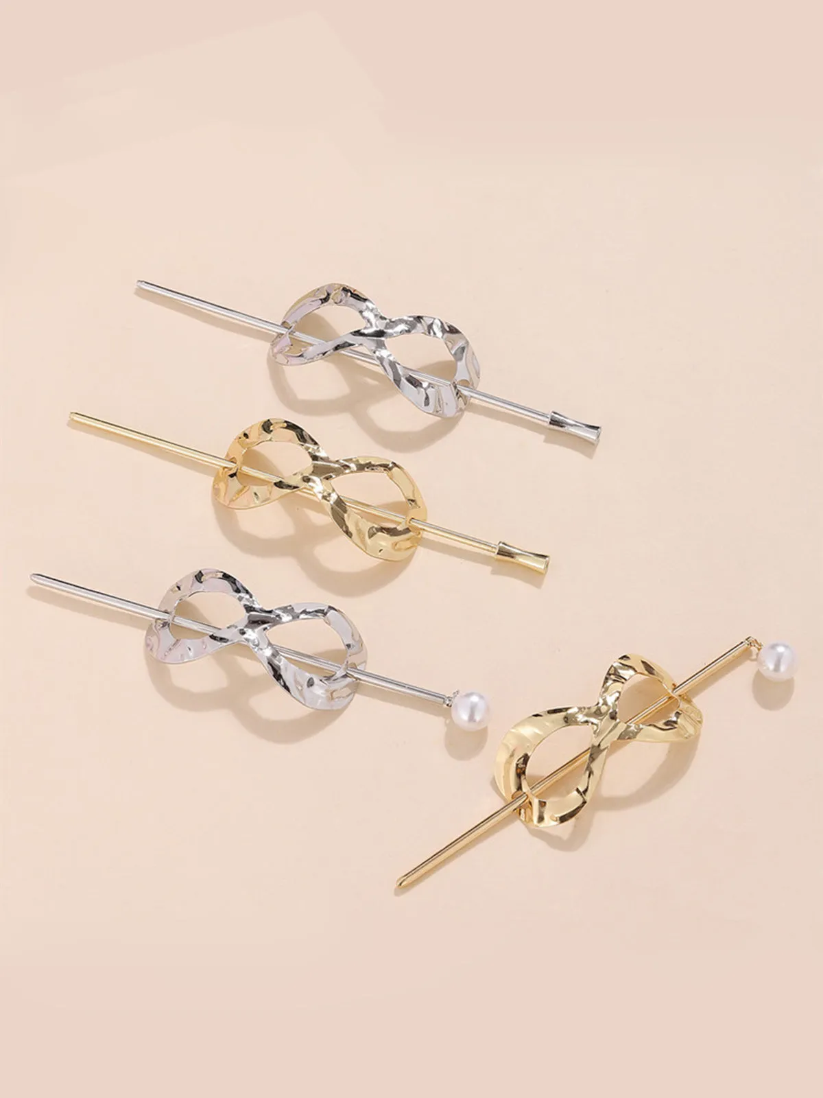 Alloy Round Stick Bun Curved Hairpin Holder