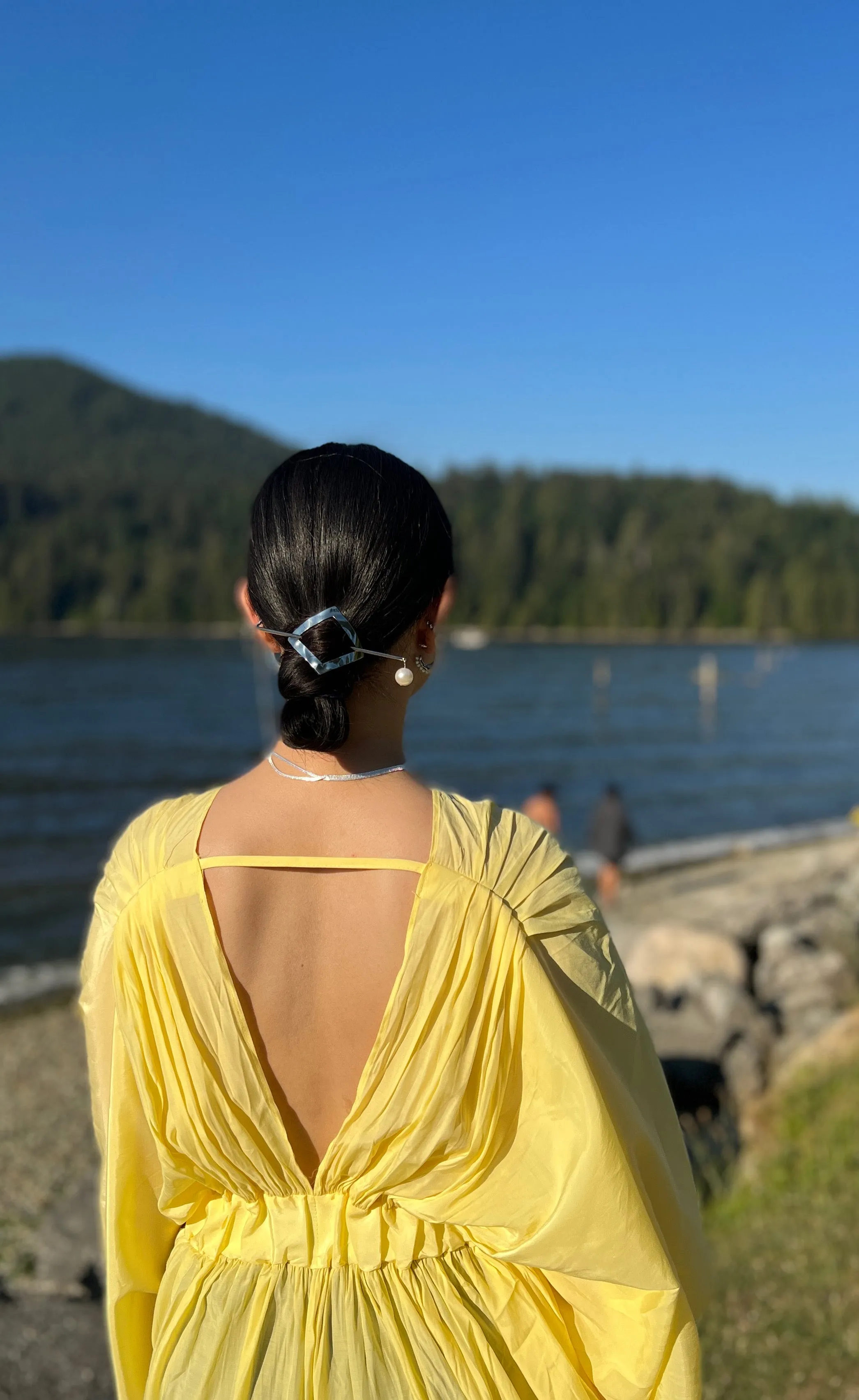 Alloy Round Stick Bun Curved Hairpin Holder