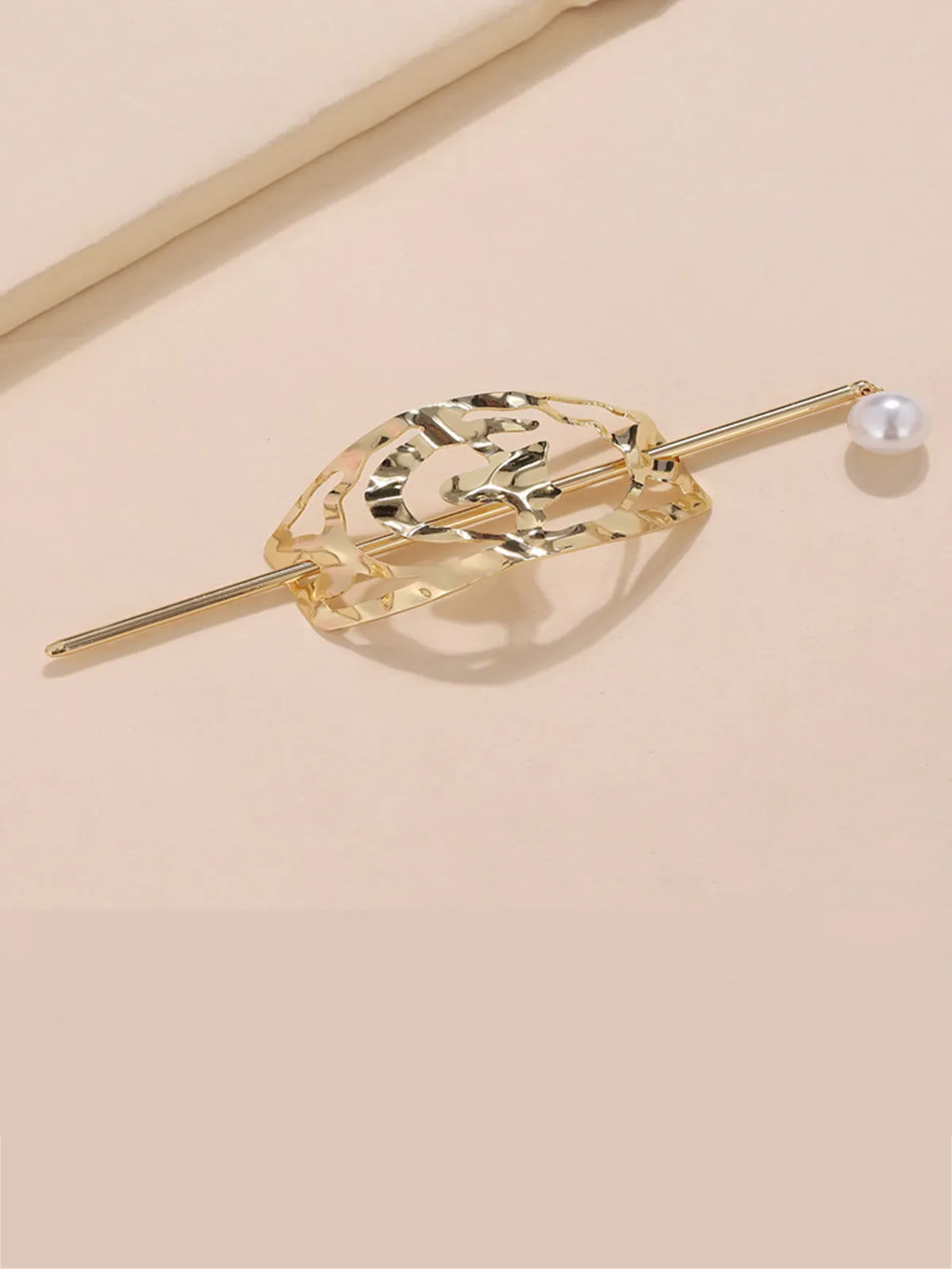 Alloy Round Stick Bun Curved Hairpin Holder
