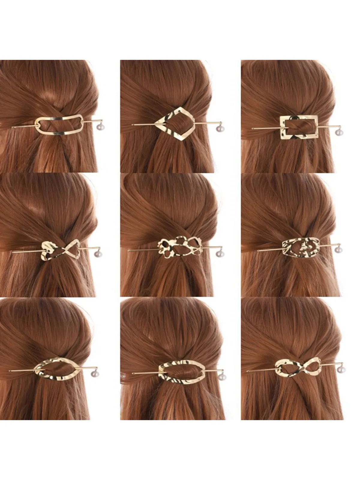 Alloy Round Stick Bun Curved Hairpin Holder