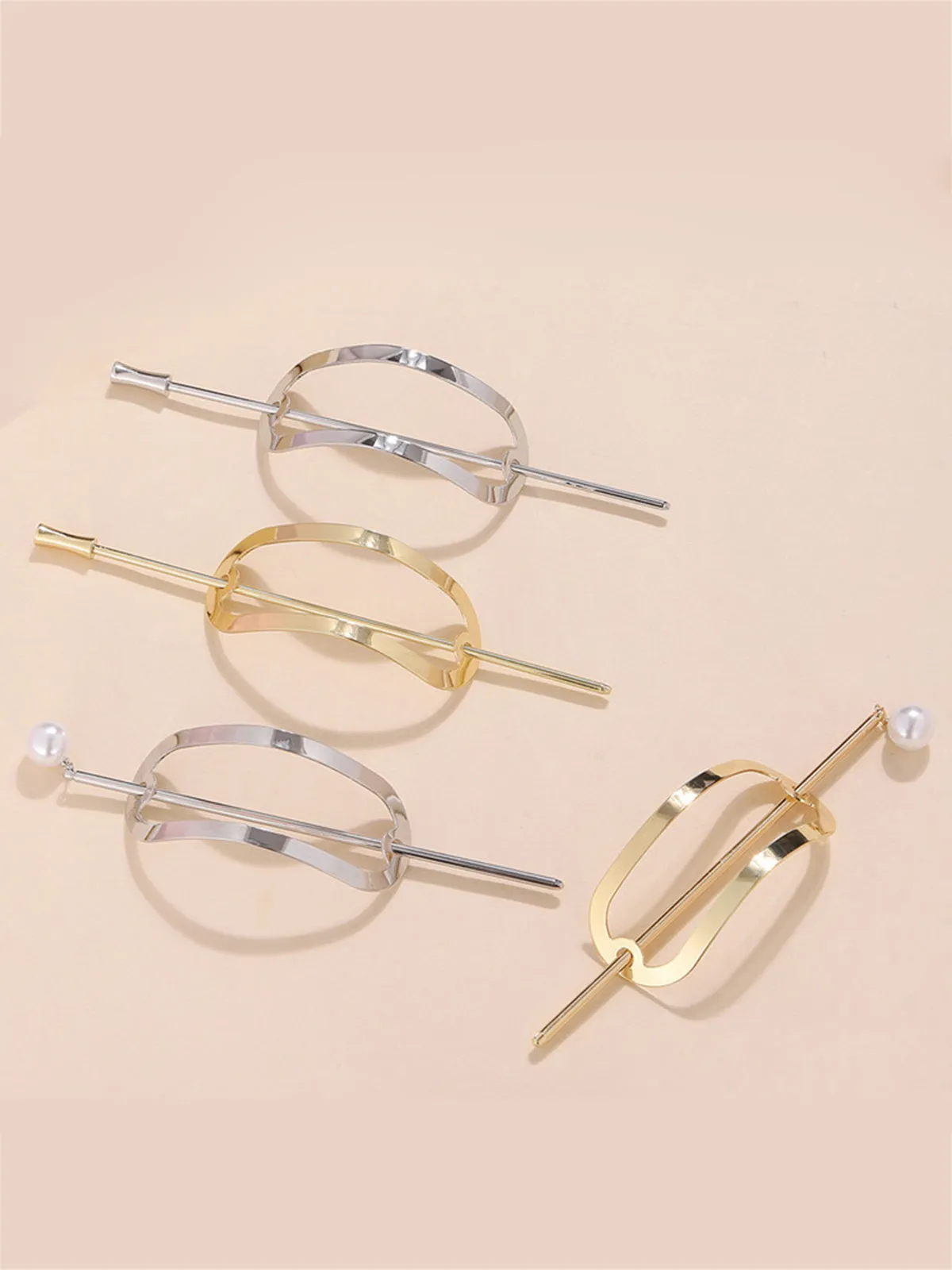 Alloy Round Stick Bun Curved Hairpin Holder