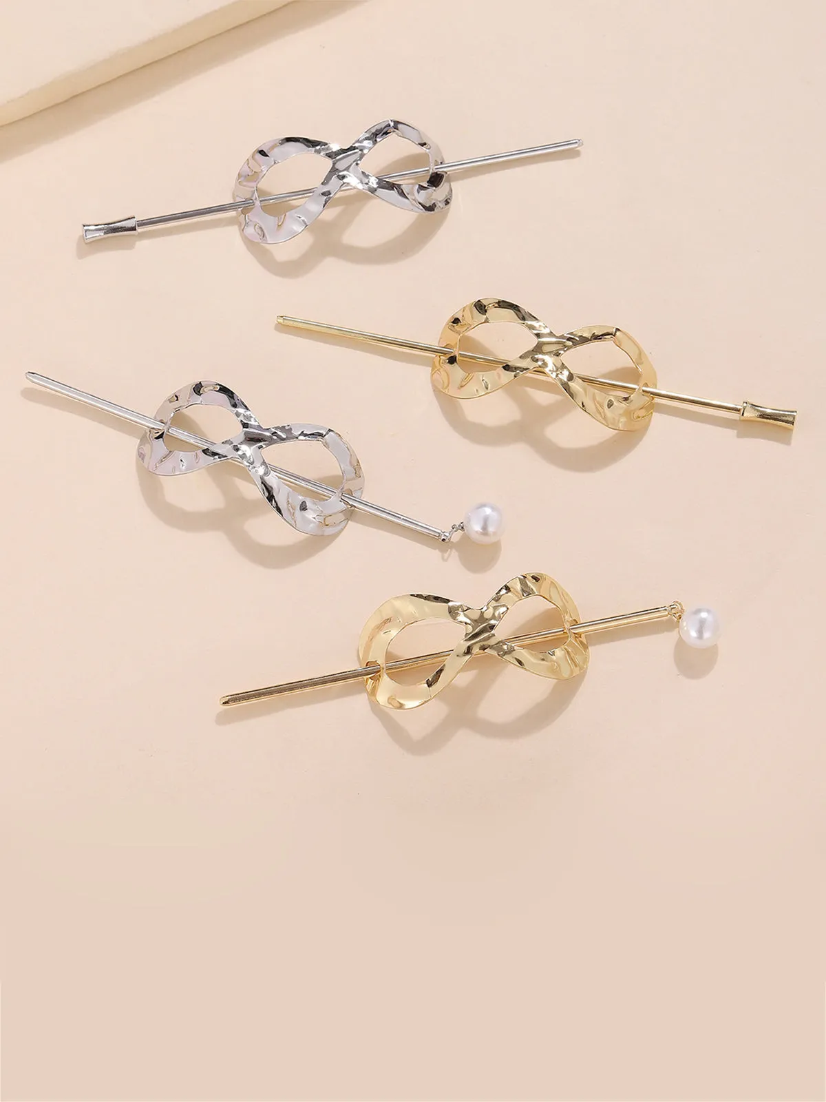 Alloy Round Stick Bun Curved Hairpin Holder