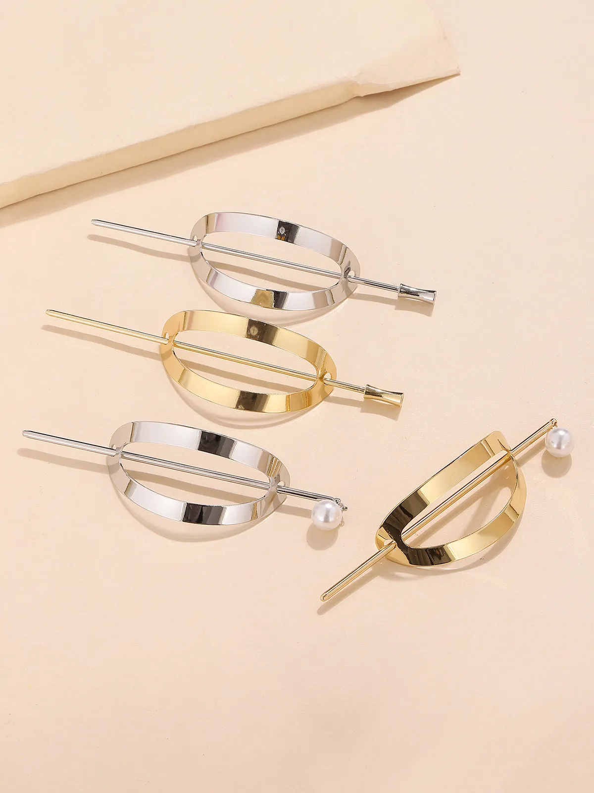 Alloy Round Stick Bun Curved Hairpin Holder