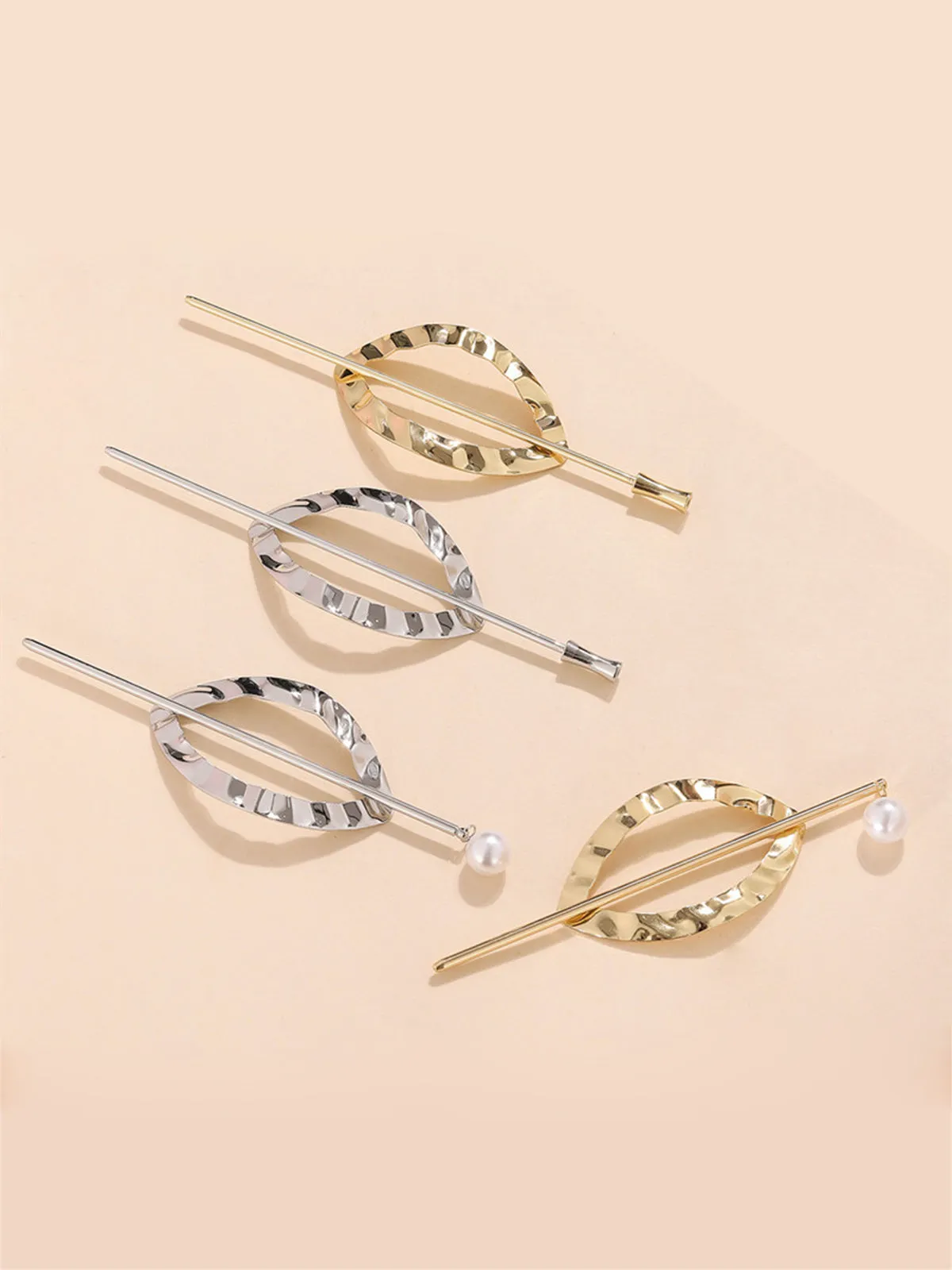 Alloy Round Stick Bun Curved Hairpin Holder