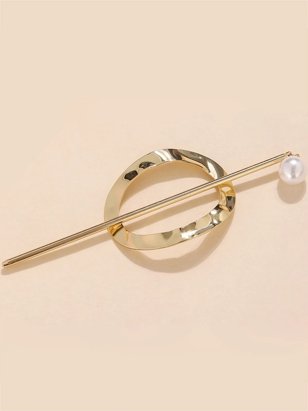 Alloy Round Stick Bun Curved Hairpin Holder