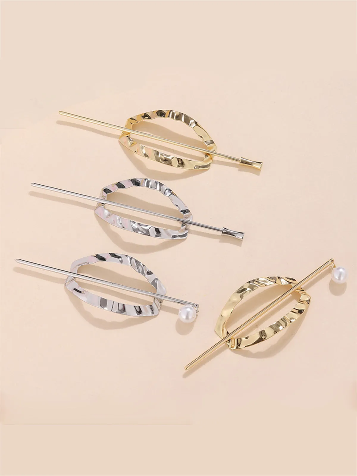 Alloy Round Stick Bun Curved Hairpin Holder