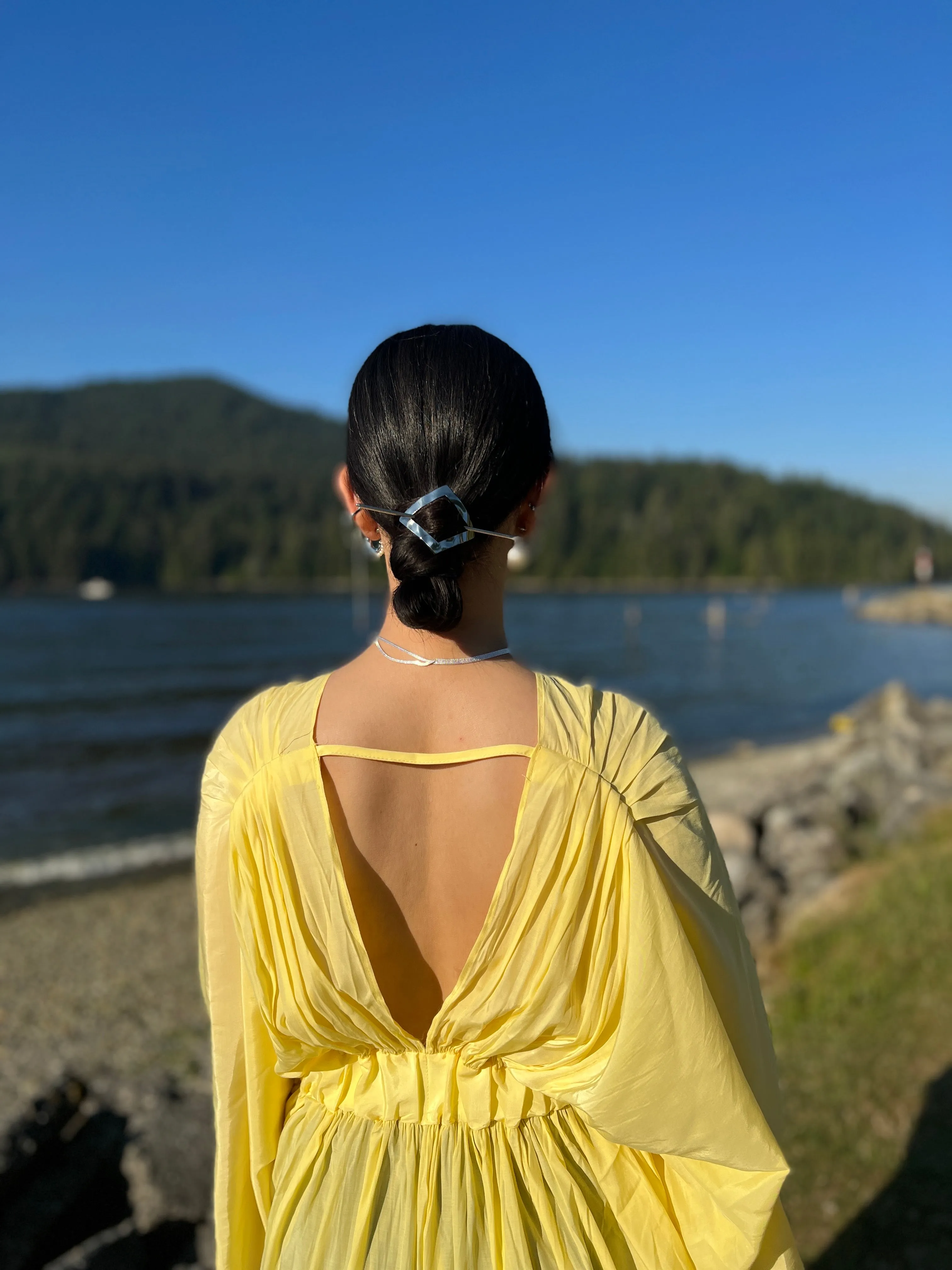 Alloy Round Stick Bun Curved Hairpin Holder