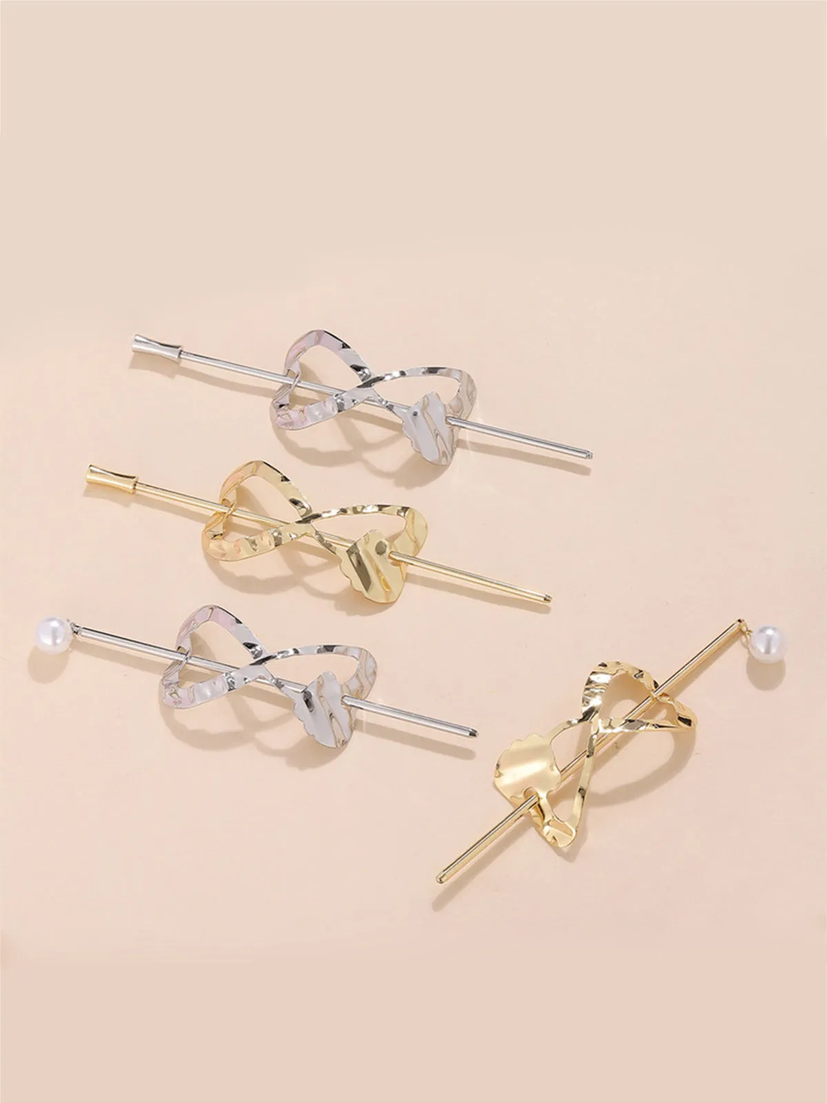 Alloy Round Stick Bun Curved Hairpin Holder
