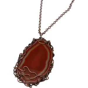 Amber Agate Pendant Necklace (Large)