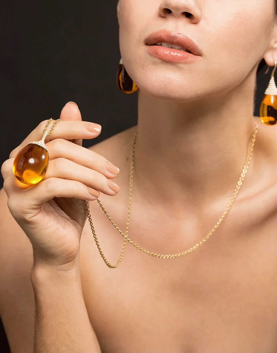 Amber Akoya Pearl Necklace