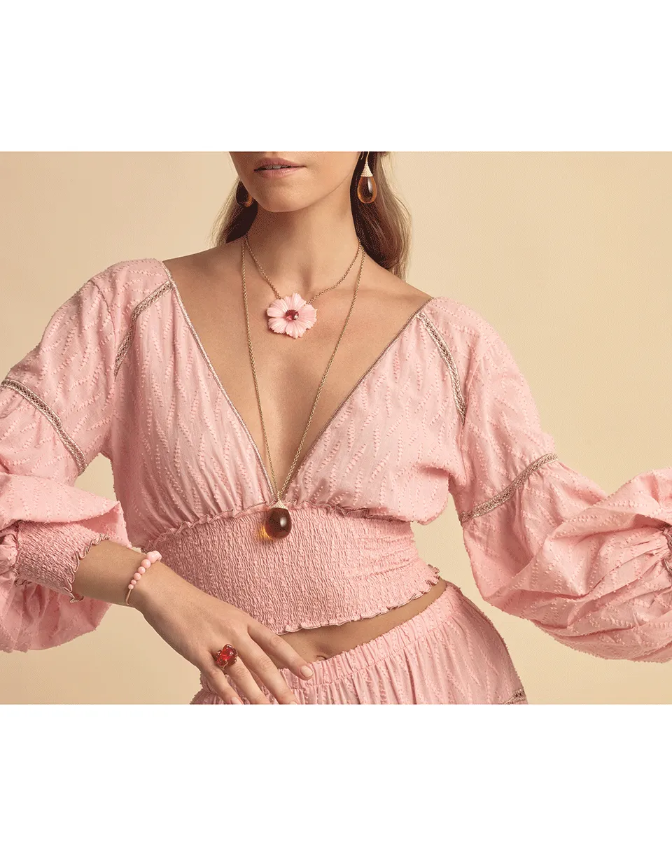 Amber Akoya Pearl Necklace