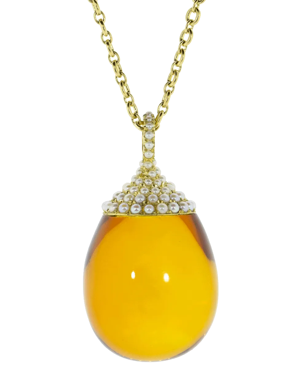 Amber Akoya Pearl Necklace