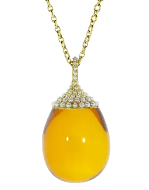 Amber Akoya Pearl Necklace