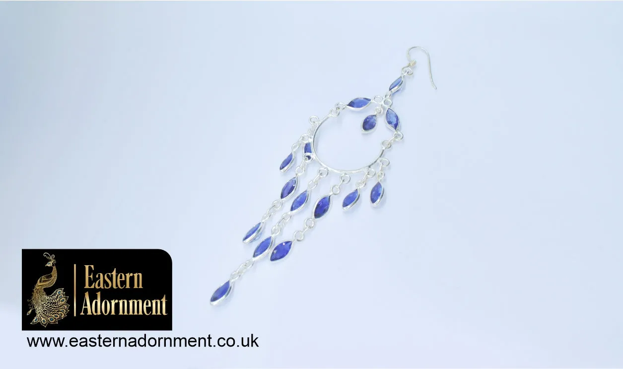 Amethyst Boho Silver Earrings
