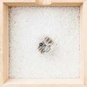 Aquamarine and Blue Topaz Stacking Rings, Set of 3