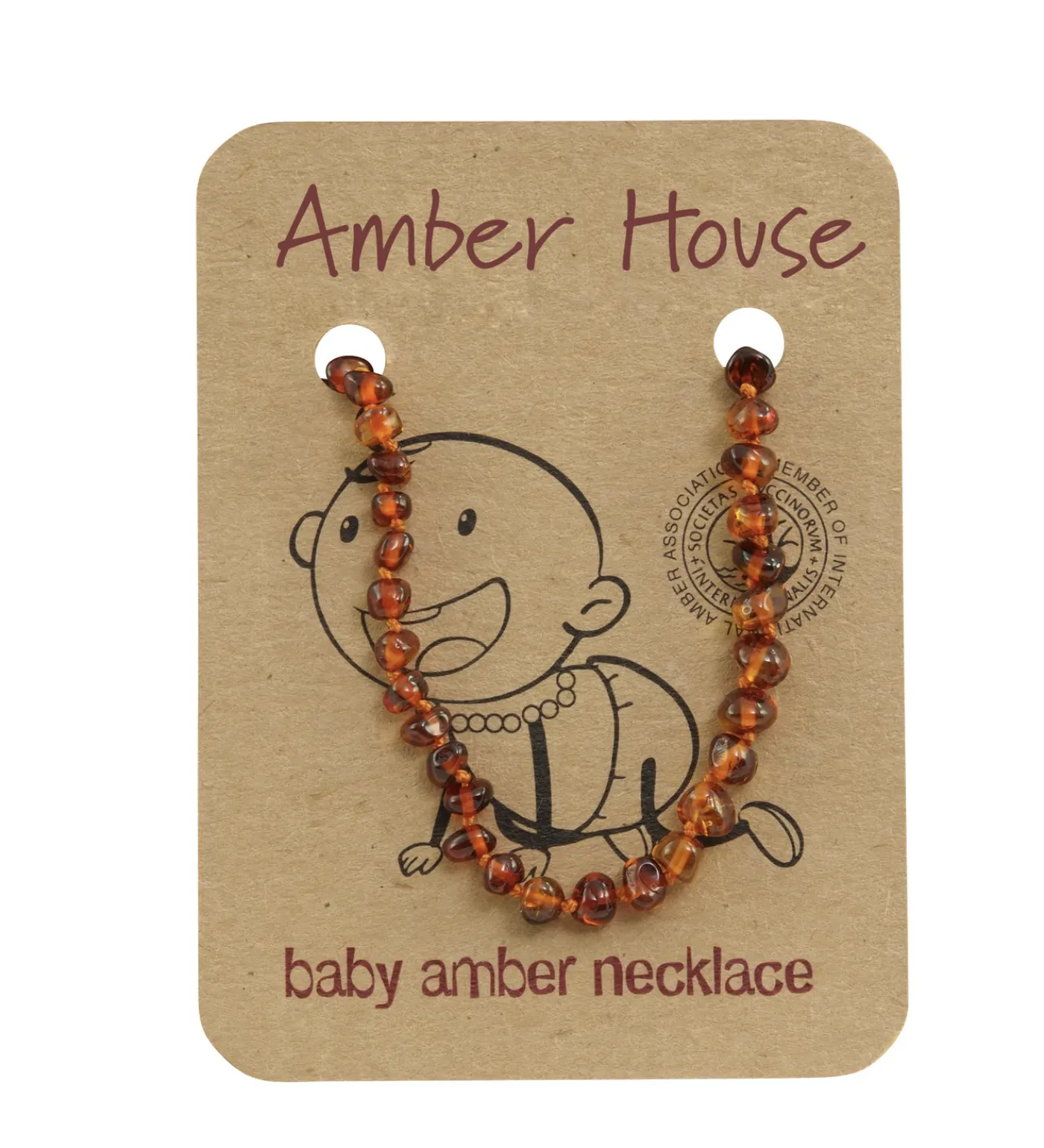 Baby Amber Necklace - Cognac Amber