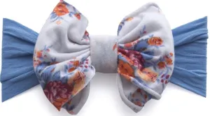Baby Bling Denim Floral Jersey Bow Headband