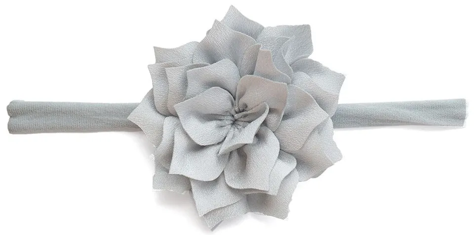 Baby Bling Poinsettia Skinny Headband-Grey with Silver