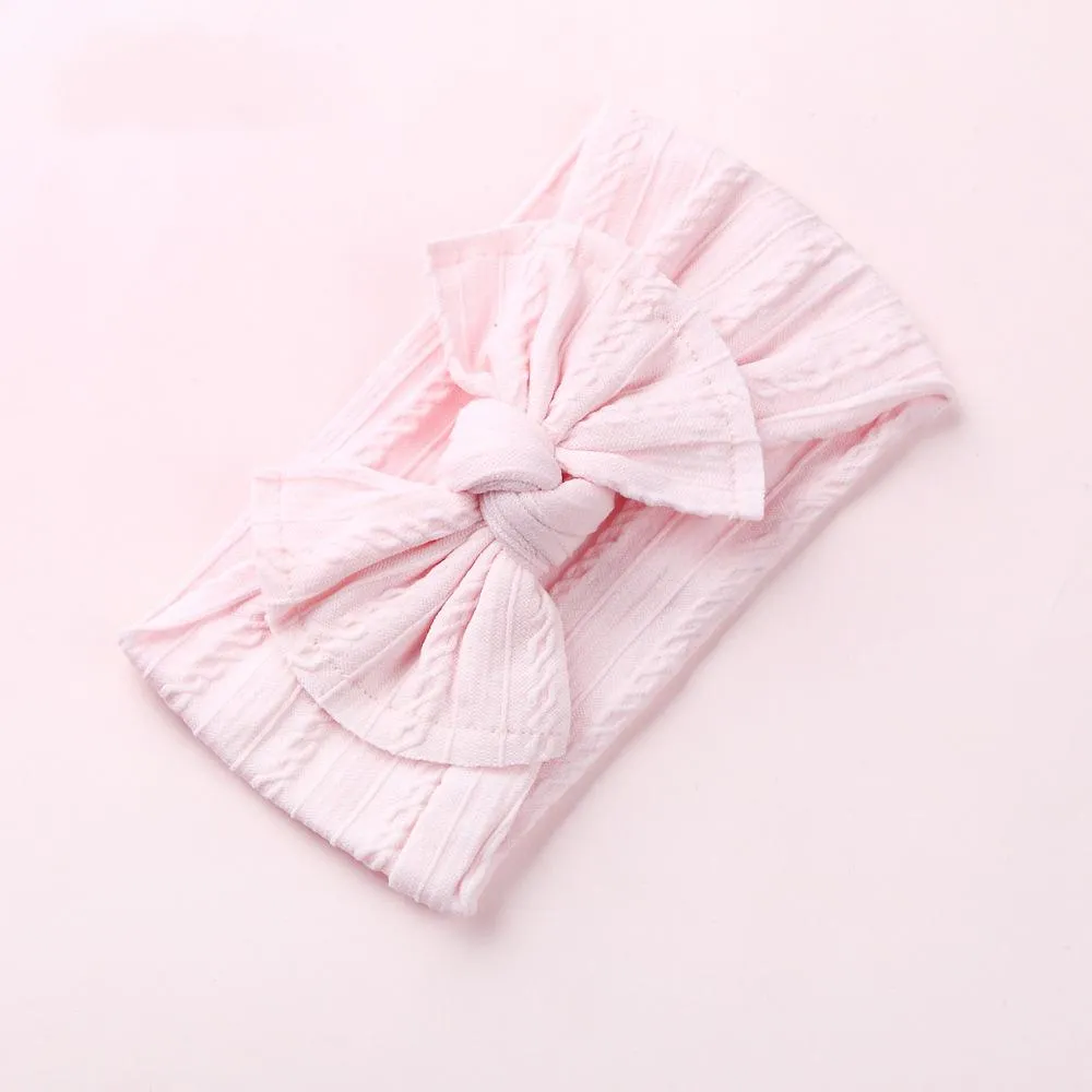 Baby Hair Band Jacquard Wide Edge Bow Children's Hair Band