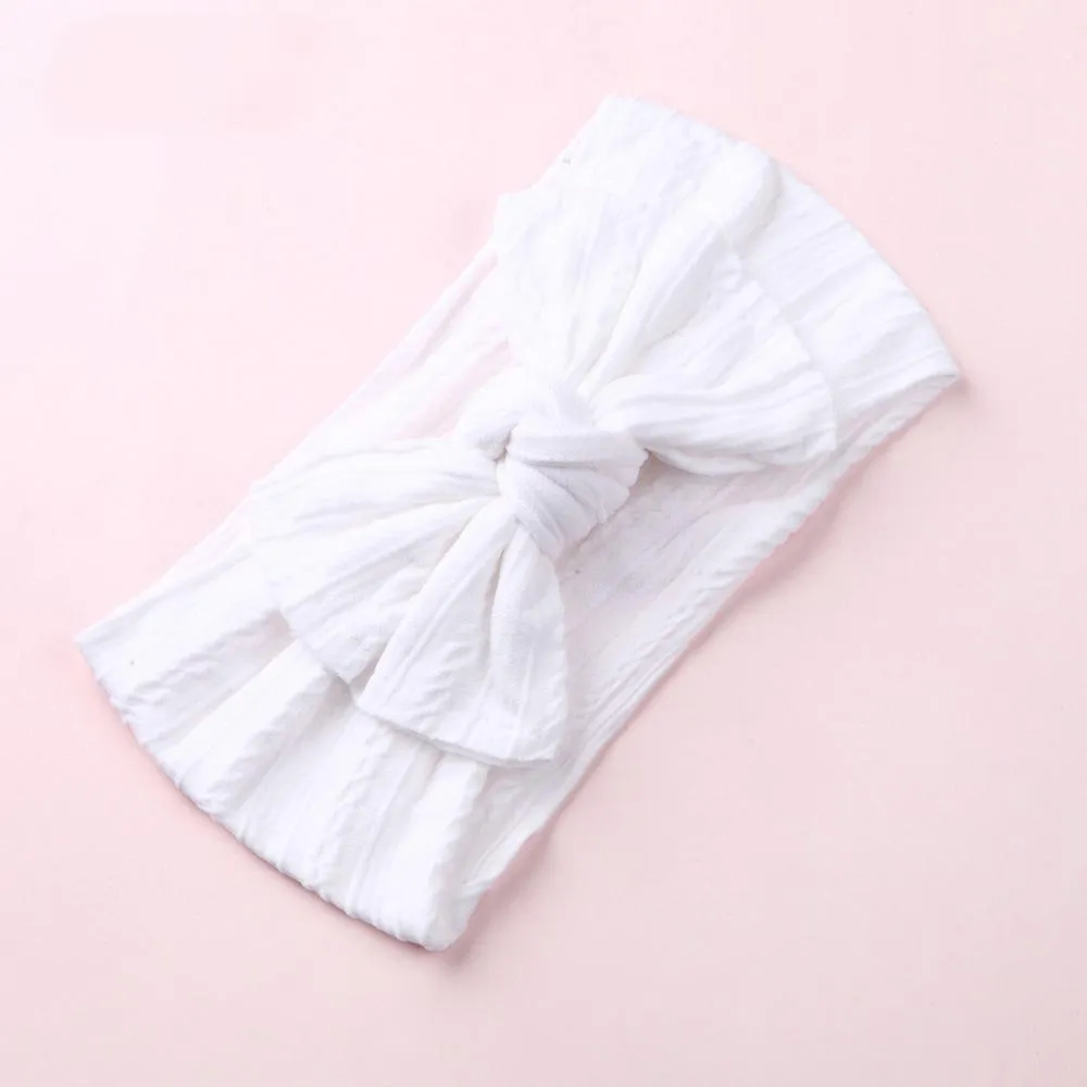 Baby Hair Band Jacquard Wide Edge Bow Children's Hair Band