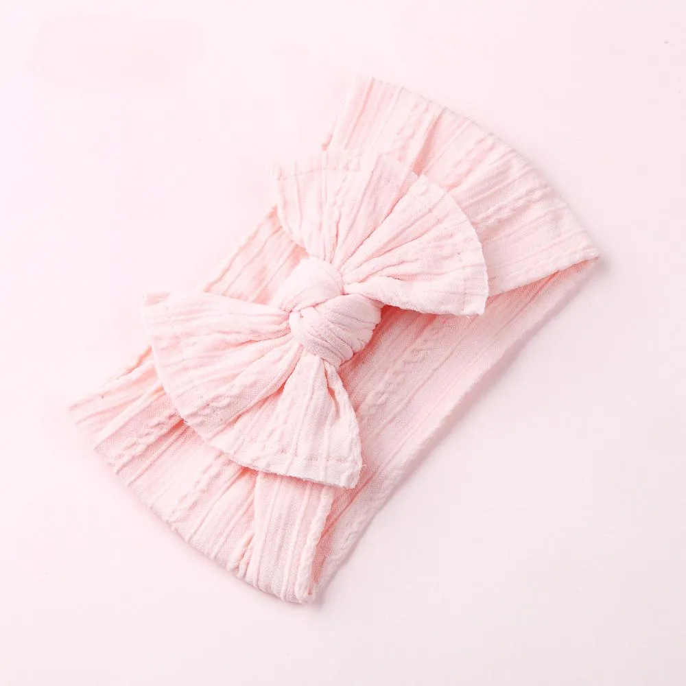 Baby Hair Band Jacquard Wide Edge Bow Children's Hair Band