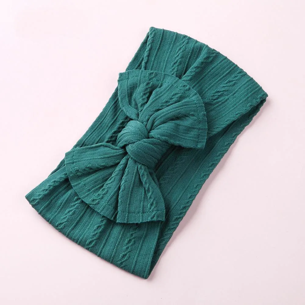 Baby Hair Band Jacquard Wide Edge Bow Children's Hair Band