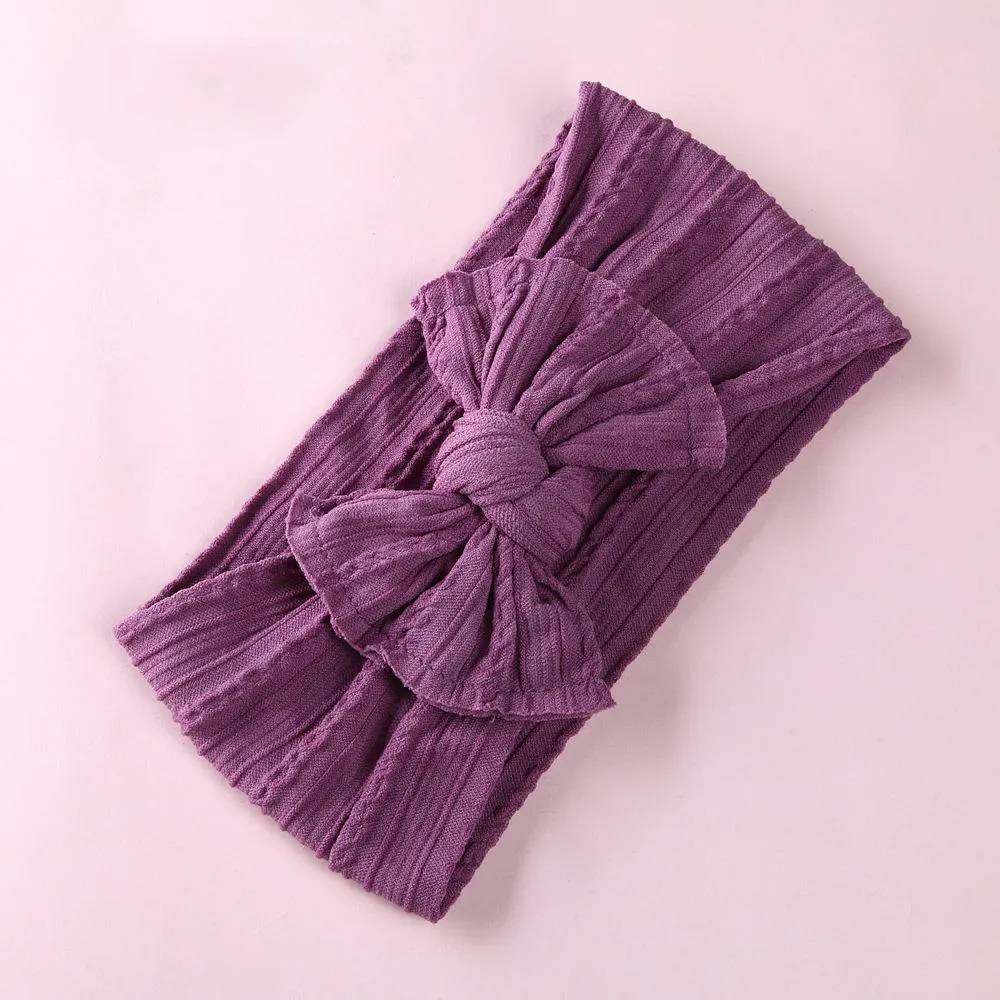 Baby Hair Band Jacquard Wide Edge Bow Children's Hair Band