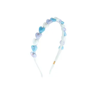 Bari Lynn Crystallized Beaded Heart Combo Headband - Blue