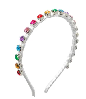 Bari Lynn Rainbow Big Jewel Thin Headband
