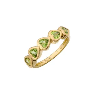 Bezel Heart Shape Gemstone Ring (Peridot)