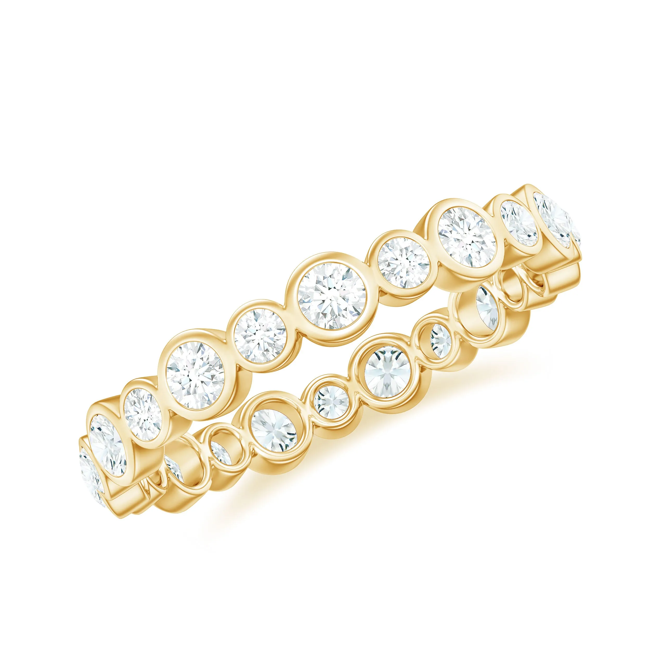 Bezel Set Round Cubic Zirconia Unique Full Eternity Ring