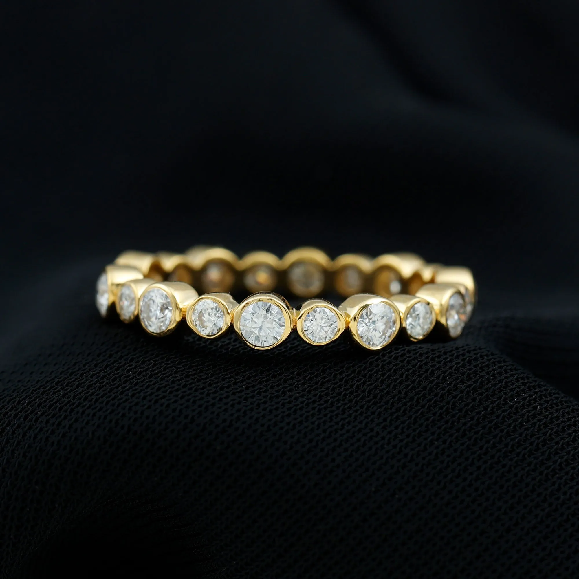 Bezel Set Round Cubic Zirconia Unique Full Eternity Ring